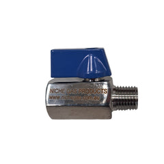 1/4" NPT F-M ball valve blue knob
