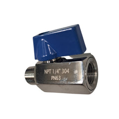 1/4" NPT F-M ball valve blue knob