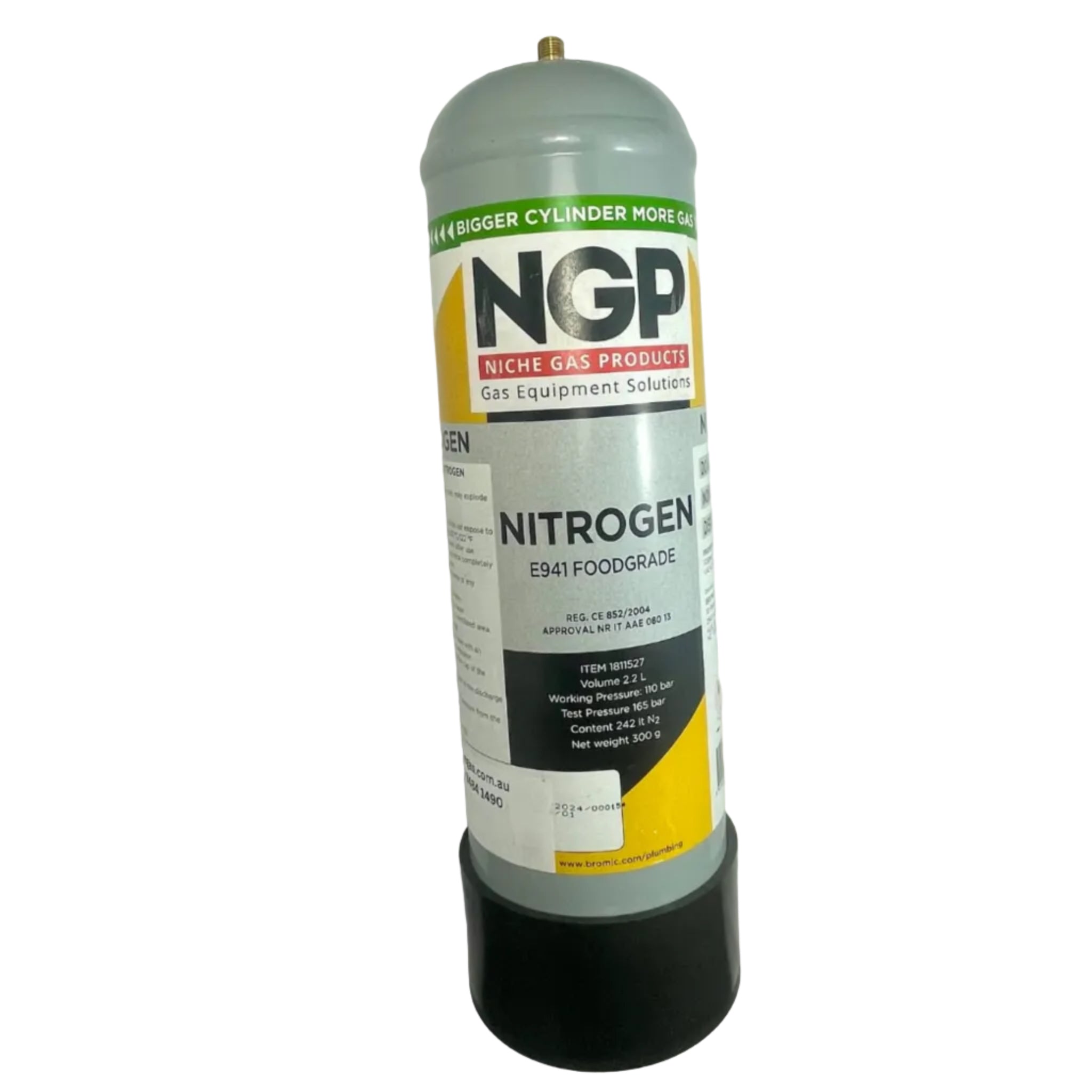 Disposable Gas Cylinder - Nitrogen (Food Grade) 2.2L M10