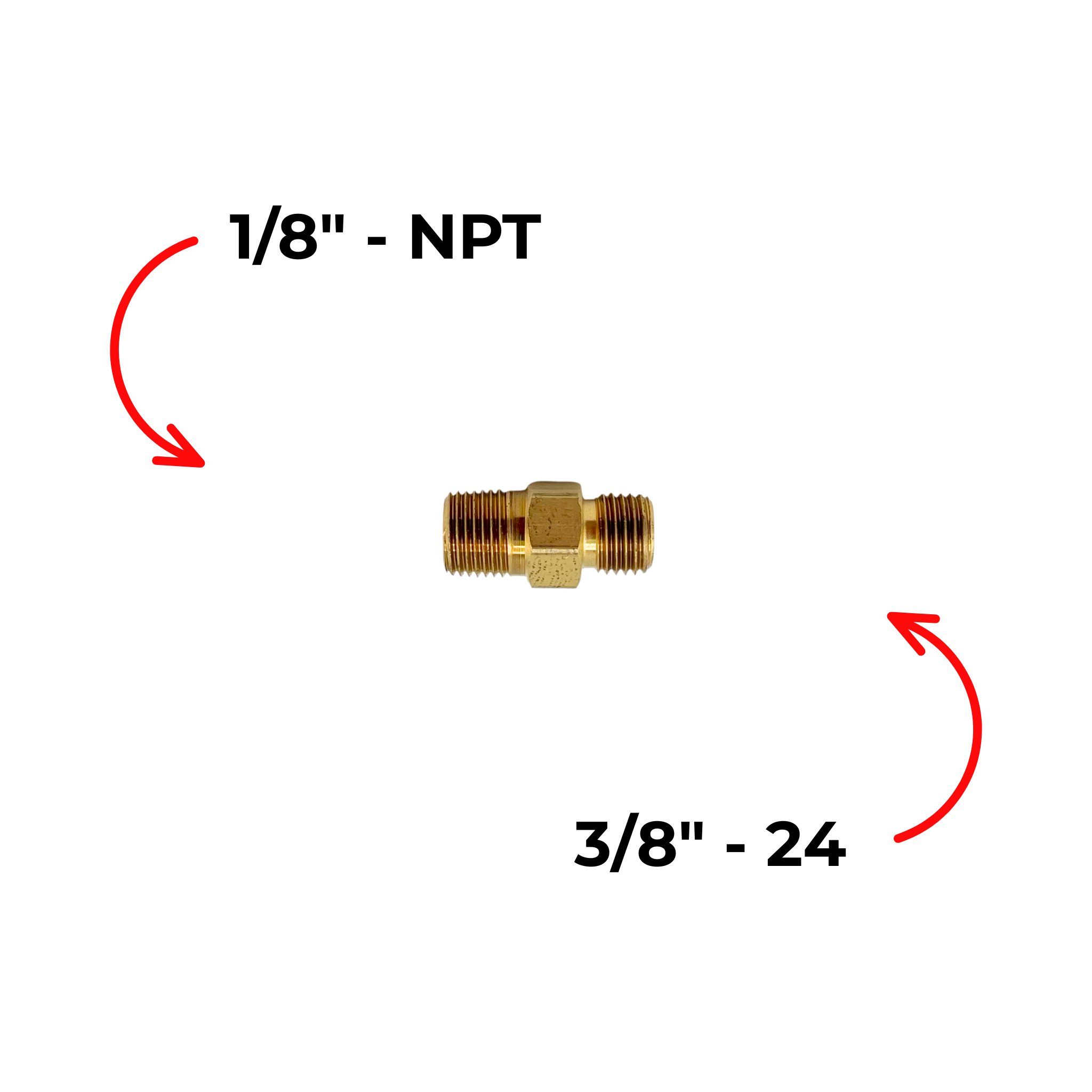 1/8"NPT to 3/8"-24 RH (A-type)