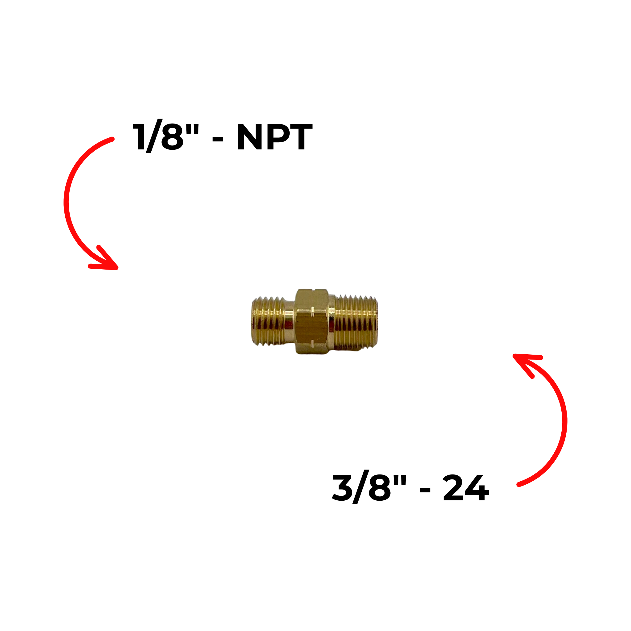 1/8"NPT to 3/8"-24 LH (A-Type)