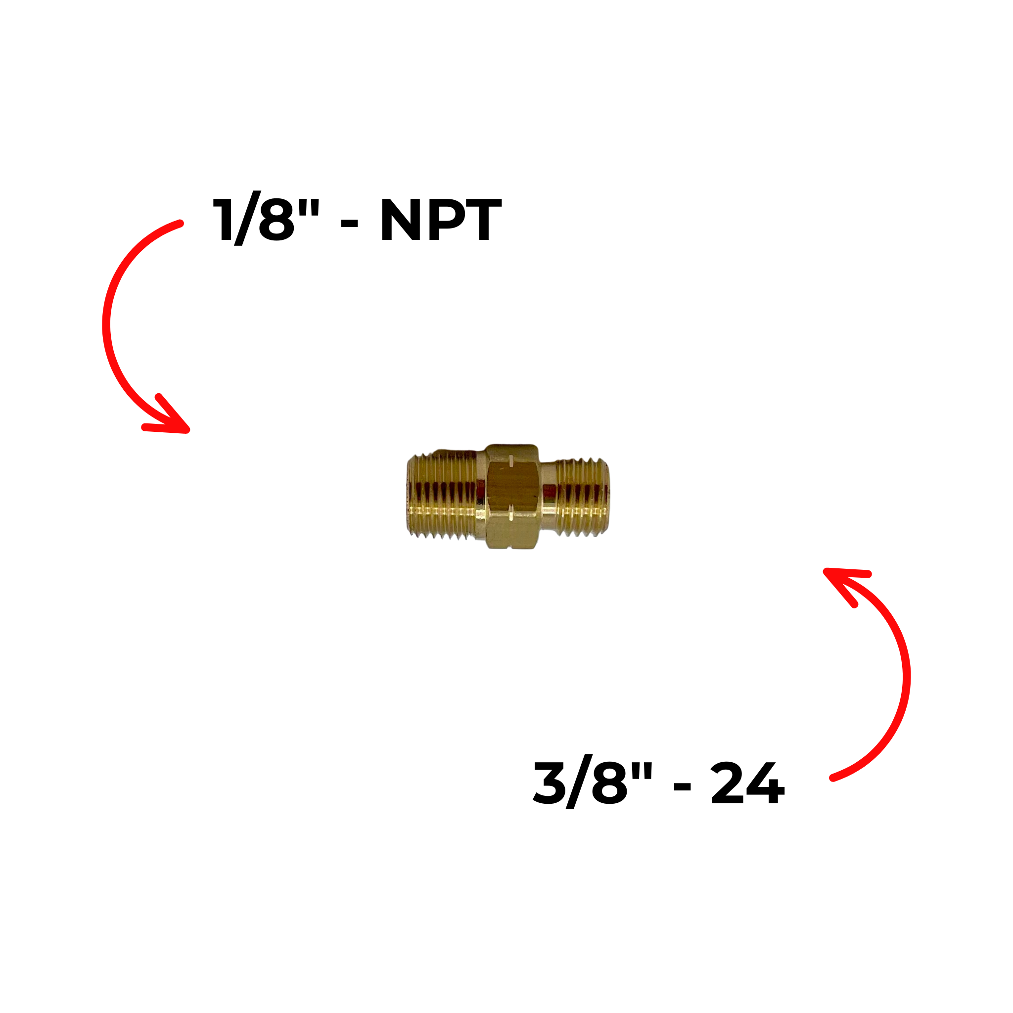 1/8"NPT to 3/8"-24 LH (A-Type)