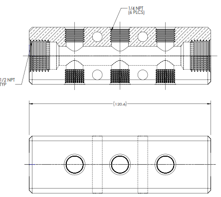 50mm Square Manifold Block