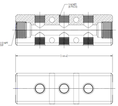 50mm Square Manifold Block