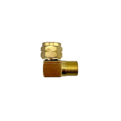 Right angle connector - Fuel Gases. 5/8"-18 nut to male LH