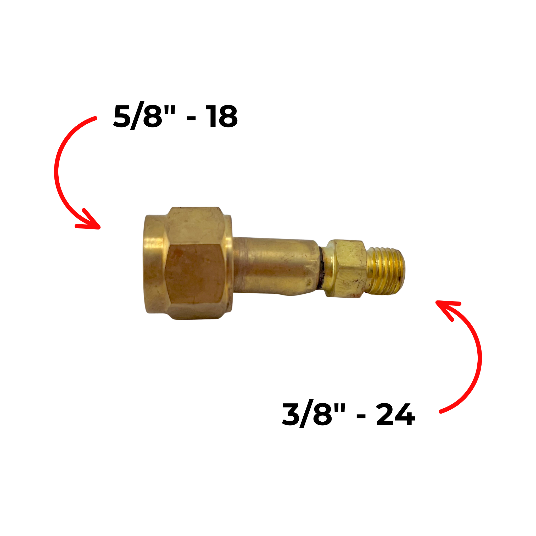 Adaptor 5/8"-18 to 3/8"-24 RH