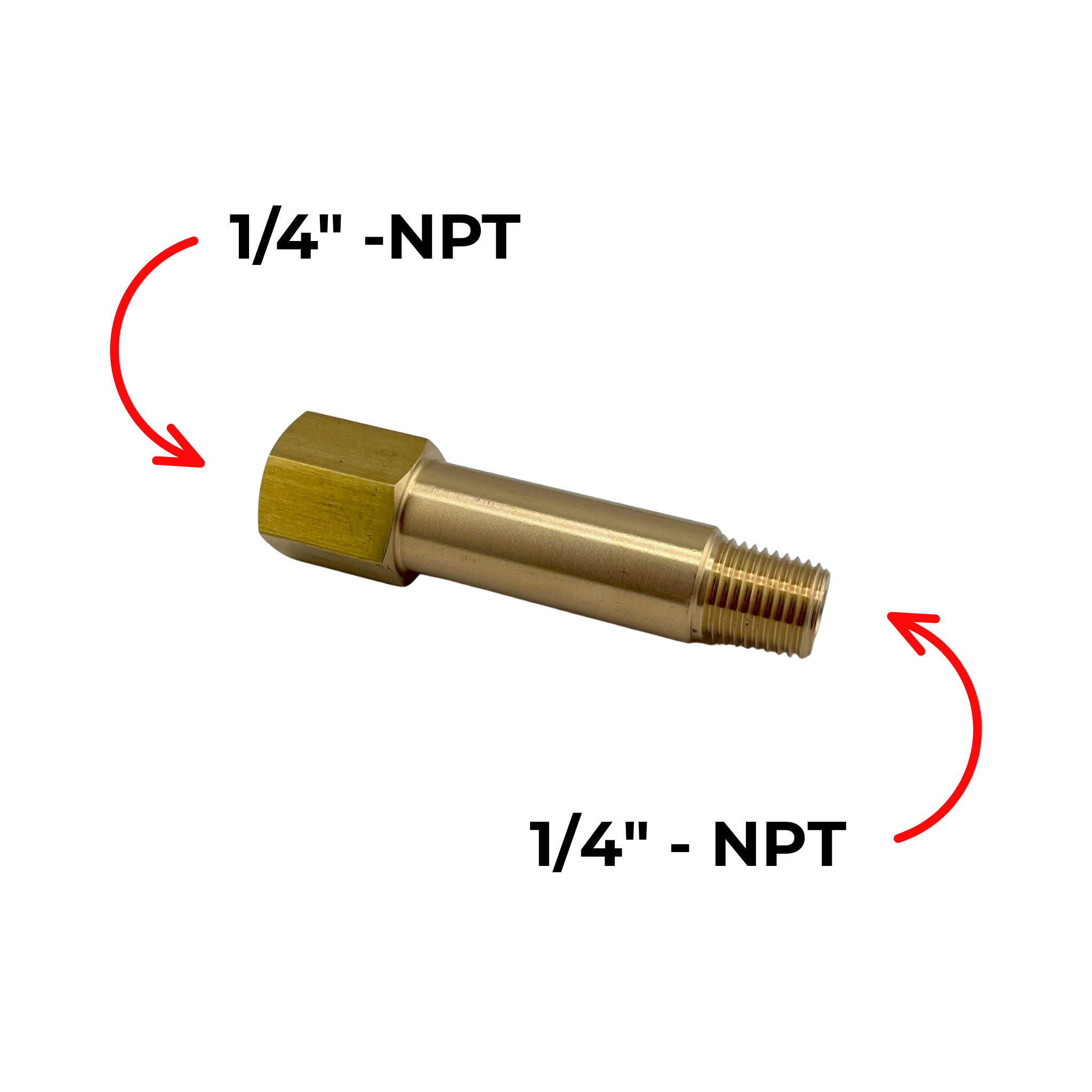 Extension 1/4" NPT Female to 1/4" NPT Male 76mm OAL
