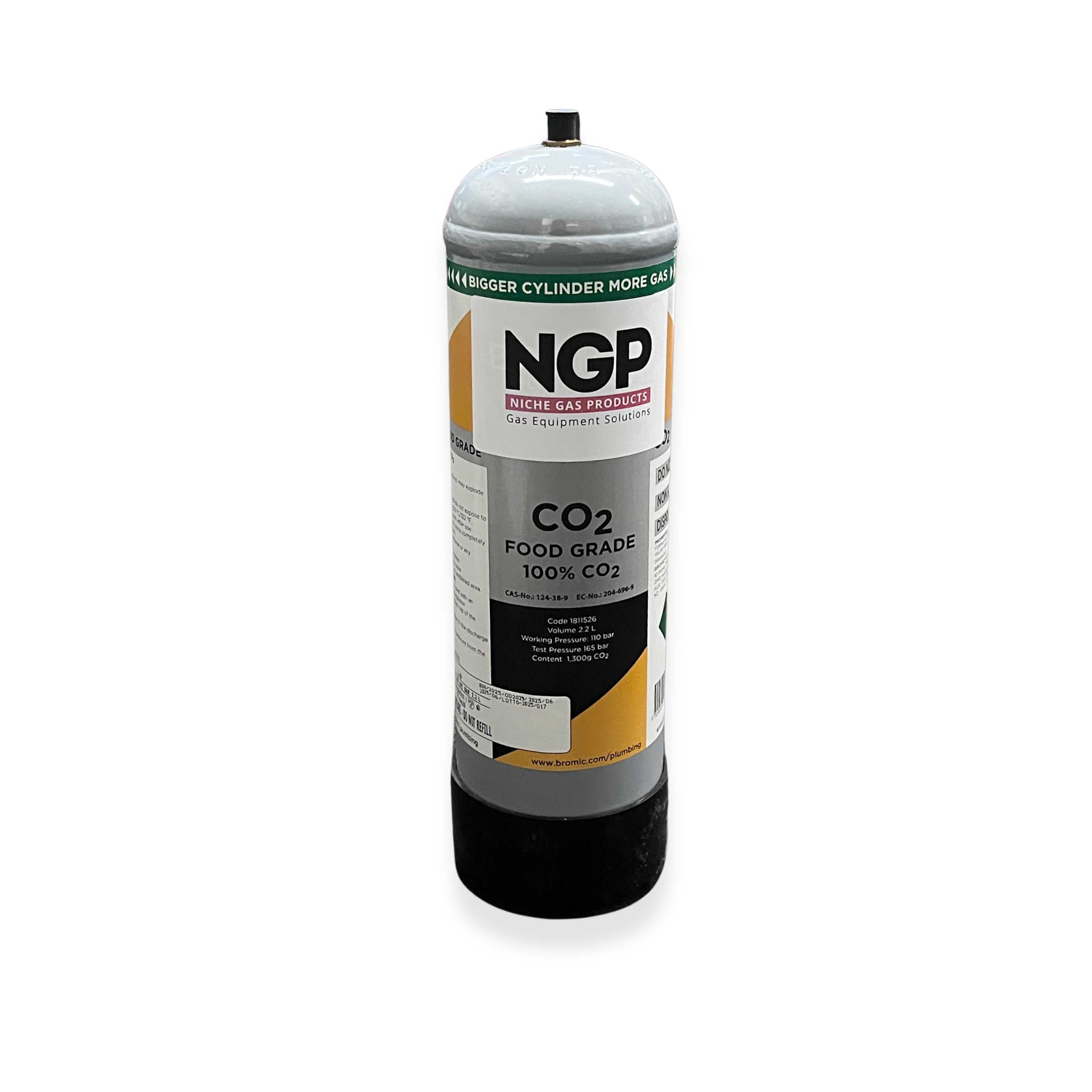 Disposable CO2 Food Grade Gas Cylinder, 2.2L (M10)