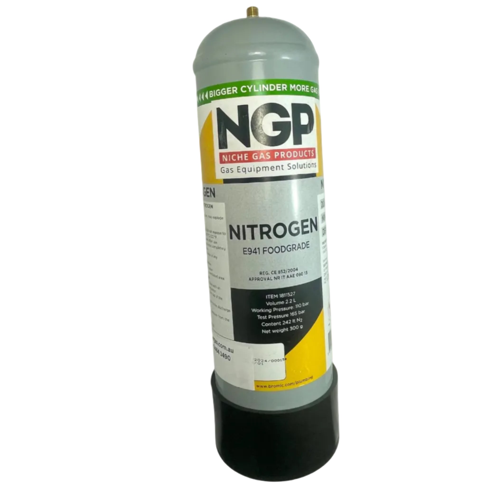 Disposable Gas Cylinder - Nitrogen (Food Grade) 2.2L M10