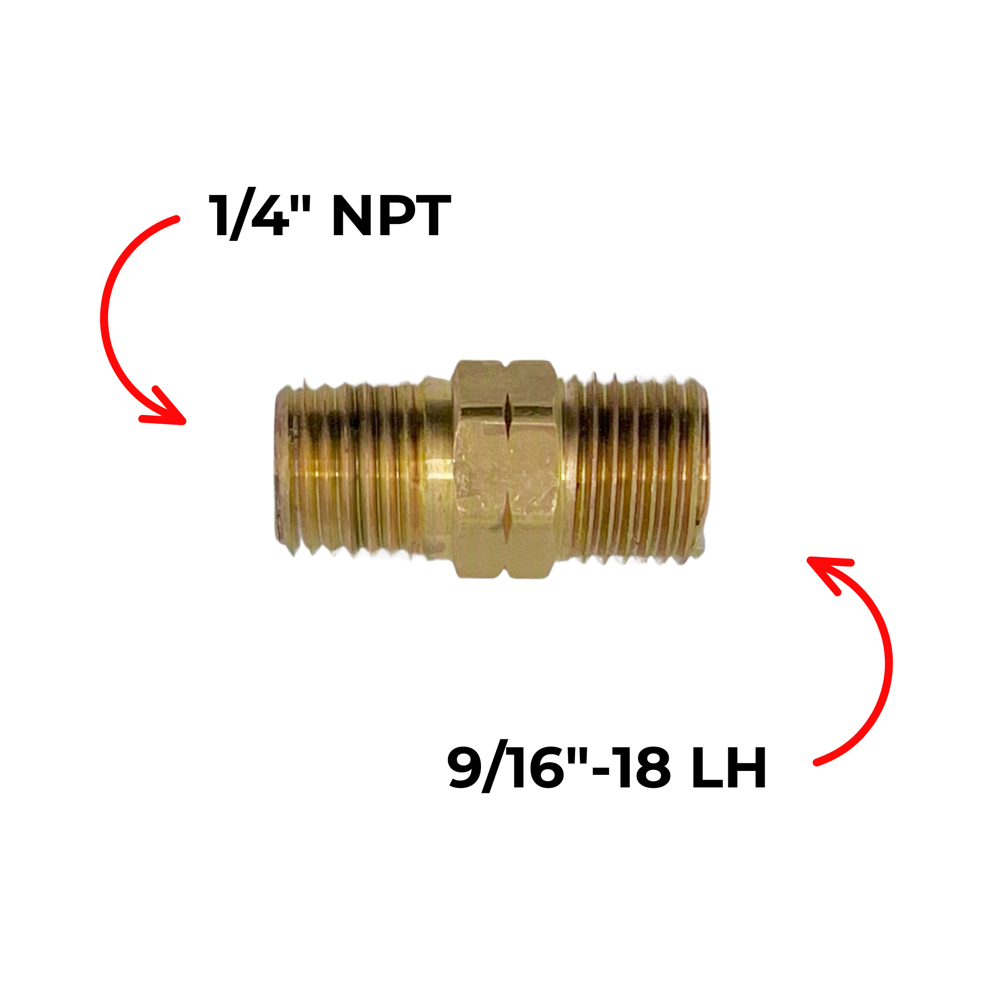 Outlet connector 9/16"-18 LH