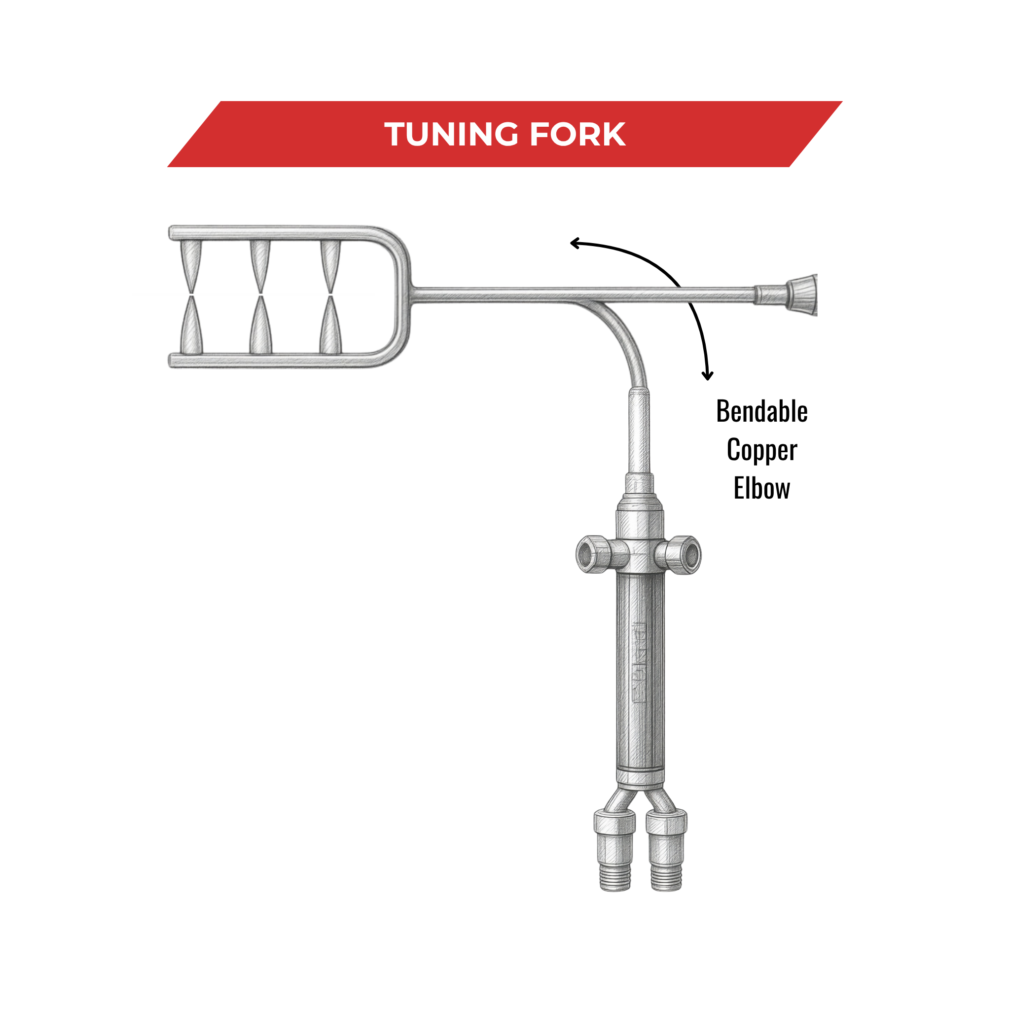 Tuning fork brazing tip. Oxy/Fuel, 8 flames. For Harris 196 torch