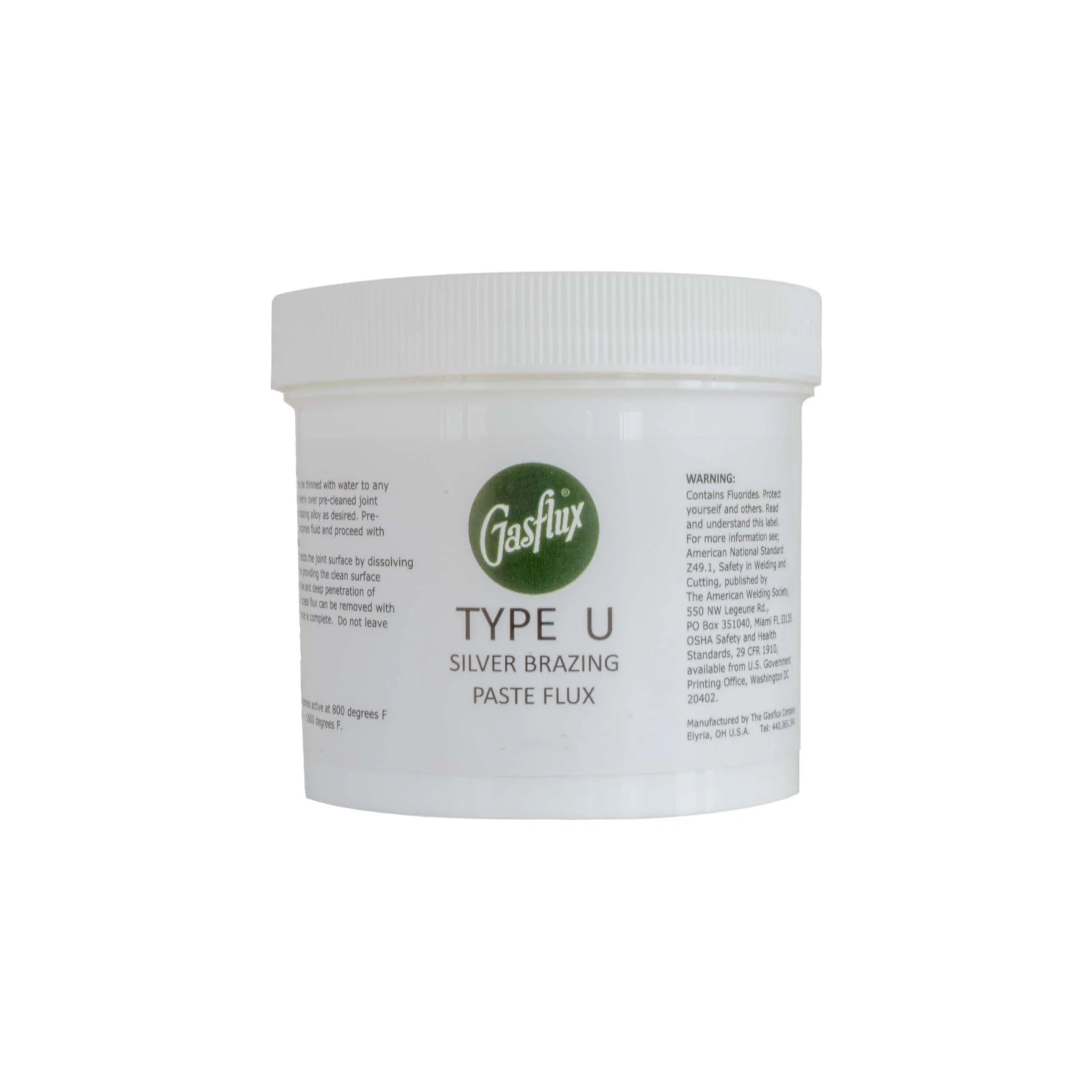 Gasflux, Type 'U', White, Low Temp Silver Brazing Paste, 454gm