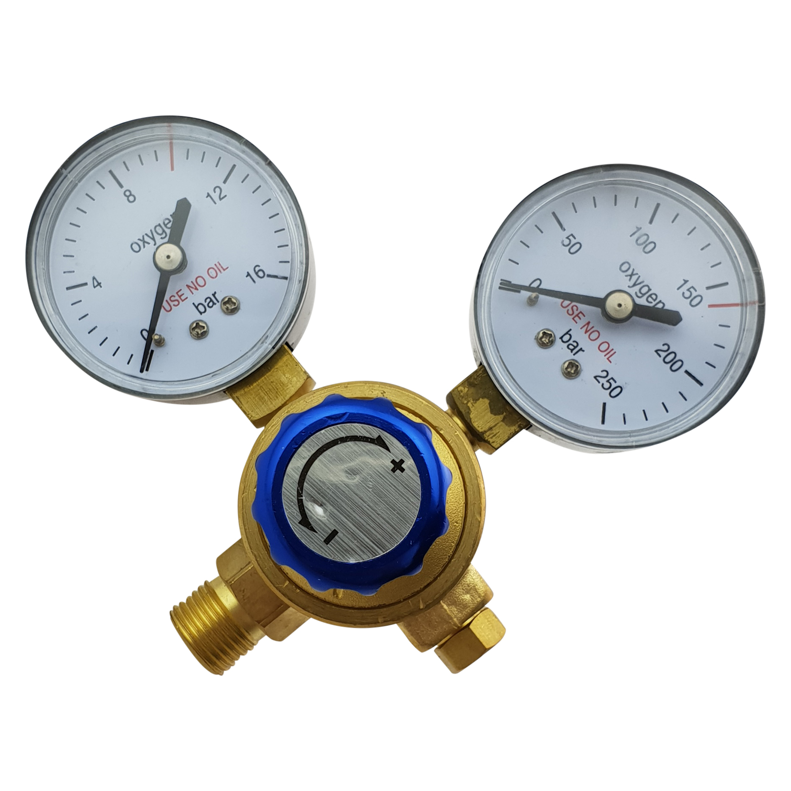 Regulator for O2 (M12) Disposable Tanks, 0-10bar, 5/8-18 RH outlet