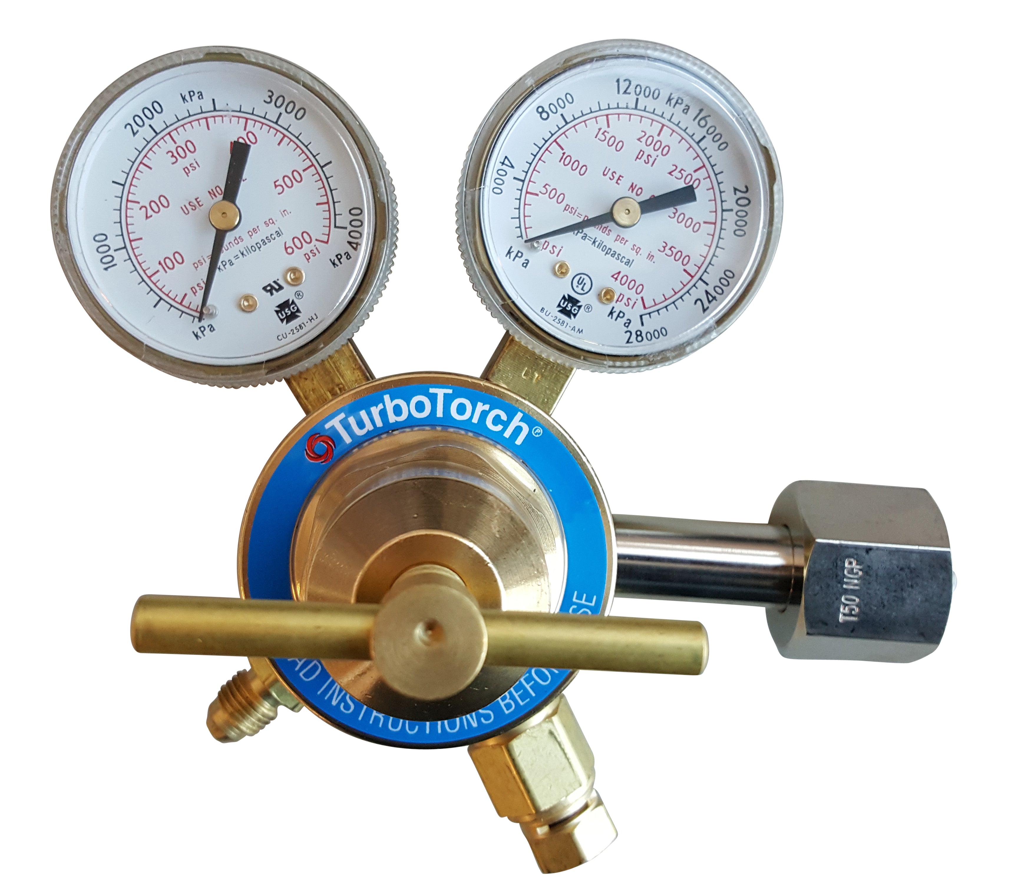 TurboTorch 245-03P Purging Regulator, 0-3500kPa, Type 50, 2 gauge