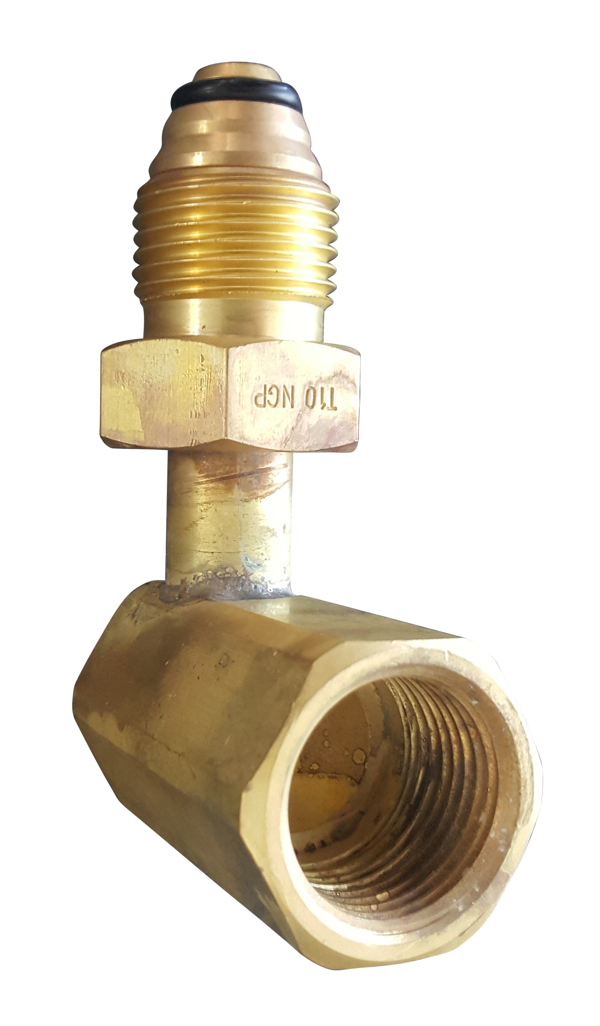 90˚ cylinder adaptor - (Type 10) Oxygen, Argon