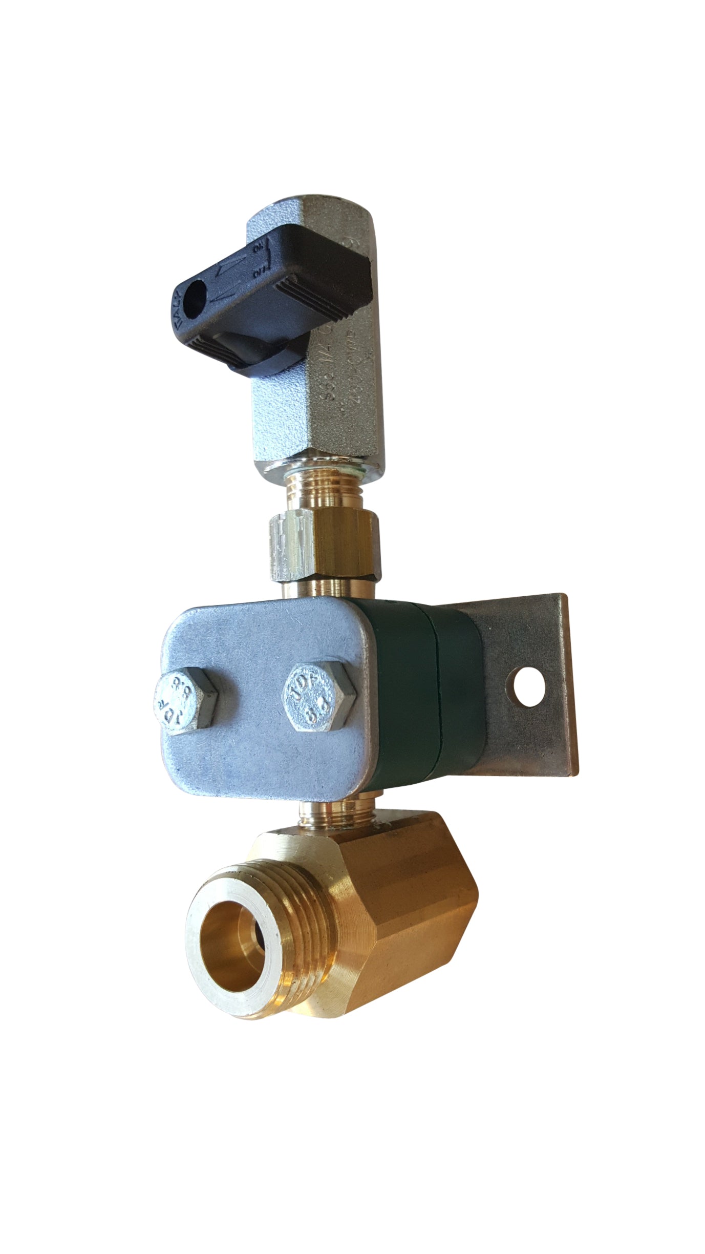 Beverage wall mount, vertical dropper with valve