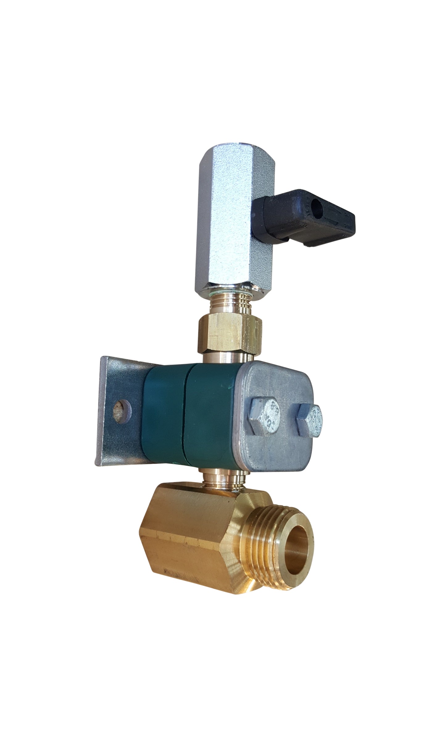 Beverage wall mount, vertical dropper with valve