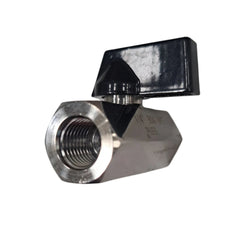 1/4" NPT Ball valve F-F black knob