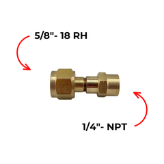 Adaptor, 5/8"-18 RH nut to ¼" NPT female
