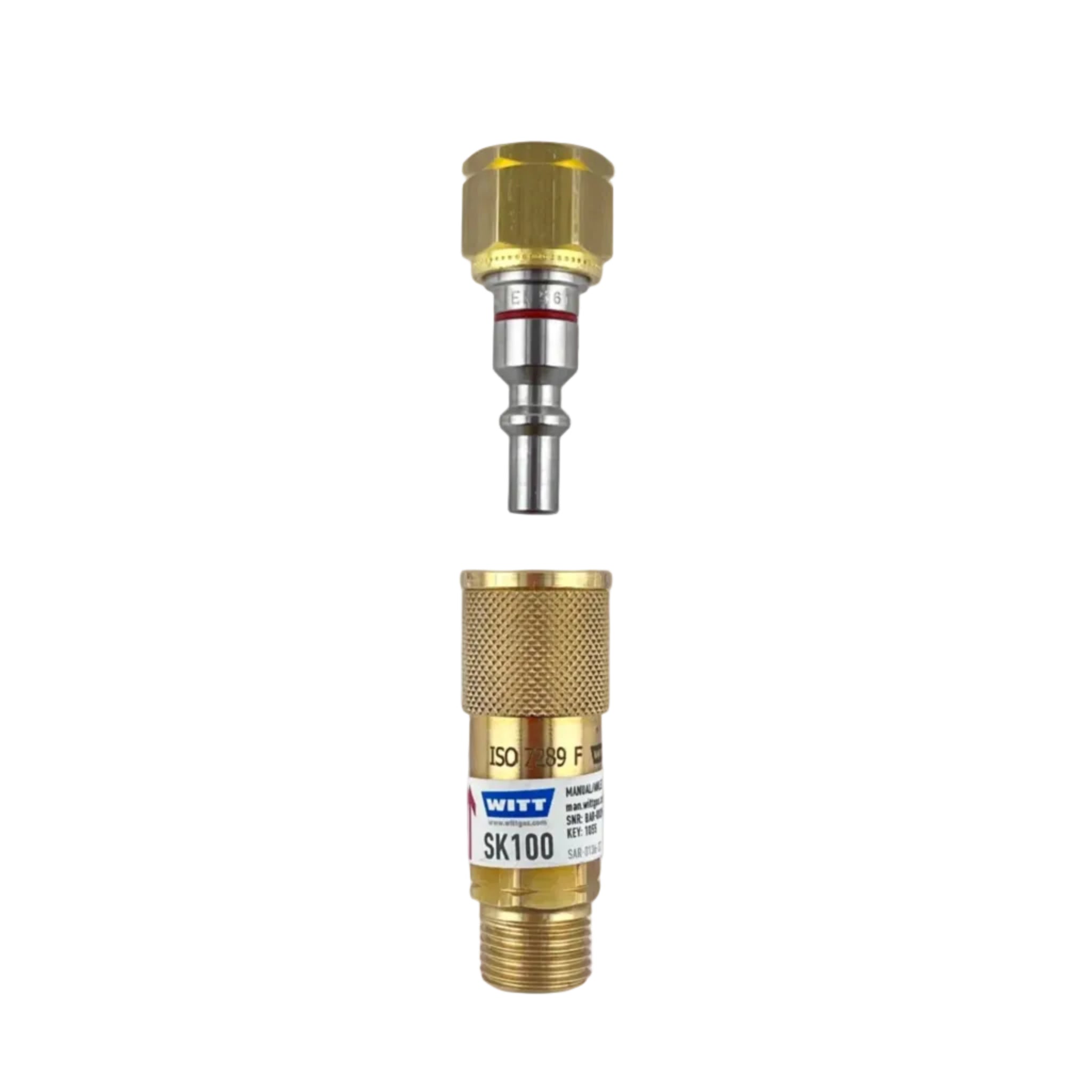 WITT quick coupler set  SK100 - Torch Mount Fuel, 5/8″-18 male to 5/8″-18 nut LH