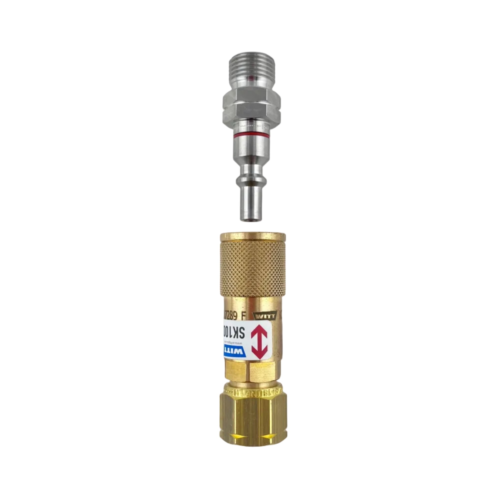 WITT quick coupler set SK100 - Regulator Mount Fuel, 5/8″-18 LH nut to 5/8″-18 LH male