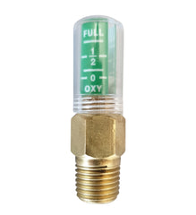 Spring loaded contents indicator - Oxygen and Inerts